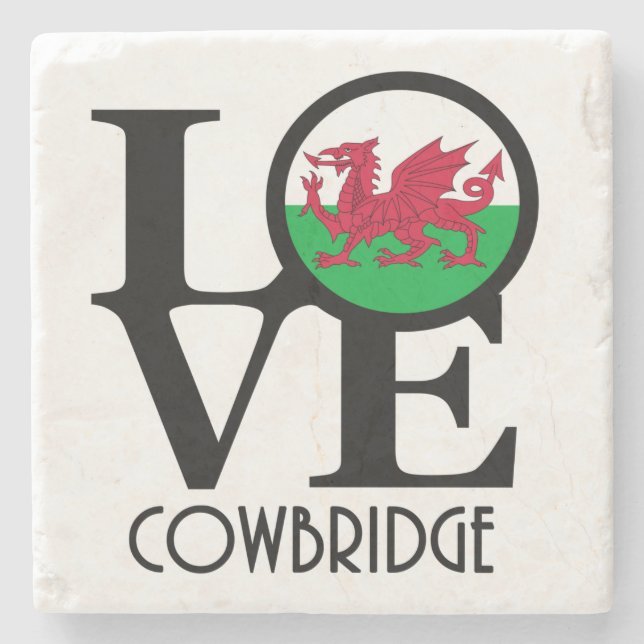 Porta-copo De Pedra LOVE Cowbridge (Frente)