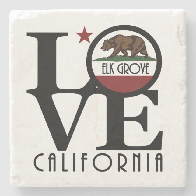 Porta-copo De Pedra LOVE Elk Grove California (Frente)