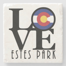 Porta-copo De Pedra LOVE Estes Park CO