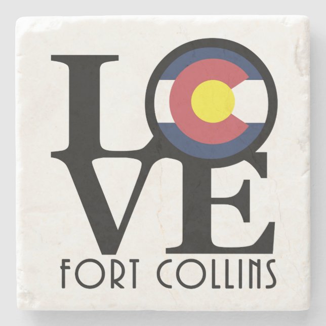 Porta-copo De Pedra LOVE Fort Collins (Frente)