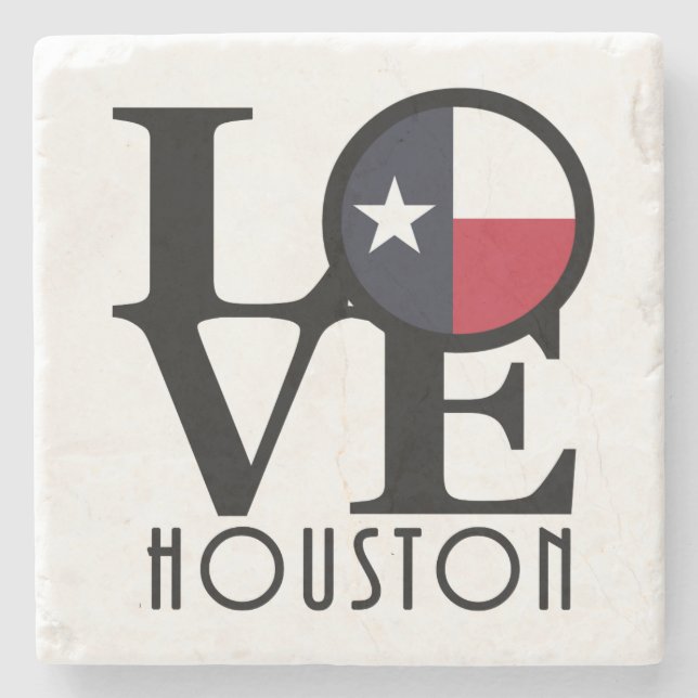 Porta-copo De Pedra LOVE Houston (Frente)
