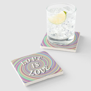 Porta-copo De Pedra Love Is Love Pride Stone Coaster