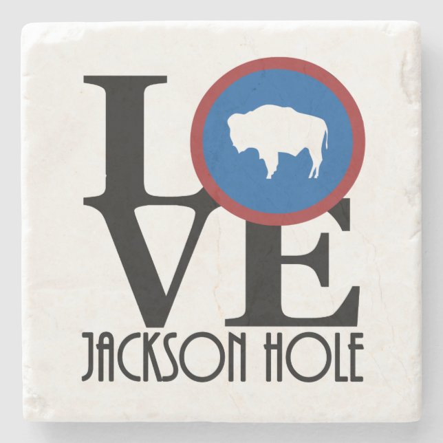 Porta-copo De Pedra LOVE Jackson Hole (Frente)