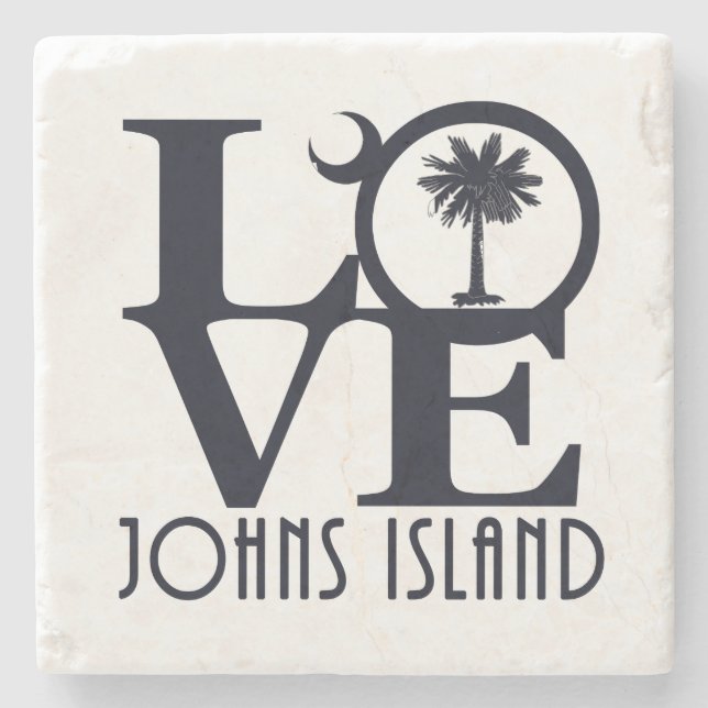 Porta-copo De Pedra LOVE Johns Island SC (Frente)