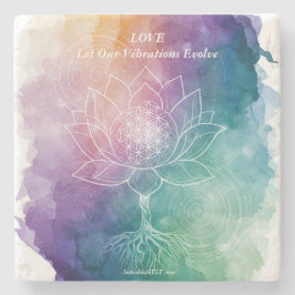 Porta-copo De Pedra LOVE | Let Our Vibrations Evolve