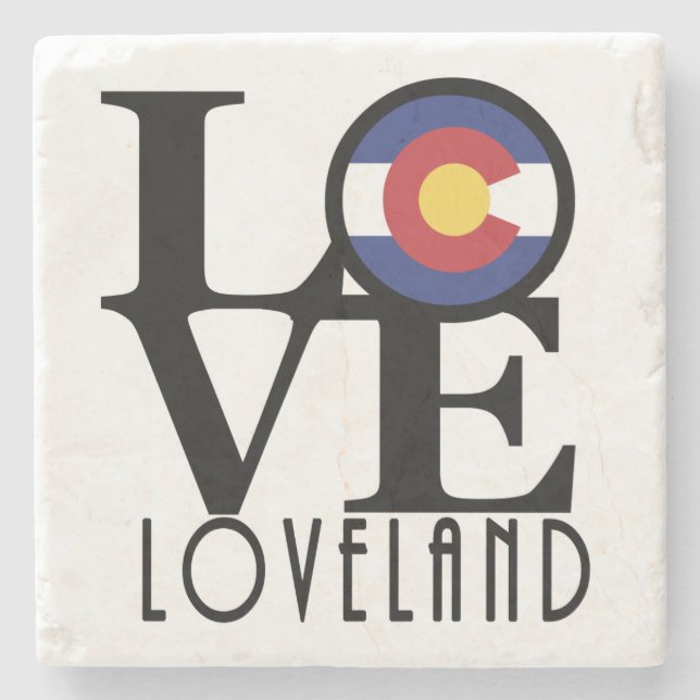 Porta-copo De Pedra LOVE Loveland Colorado (Frente)