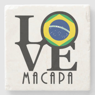 Porta-copo De Pedra LOVE Macapa