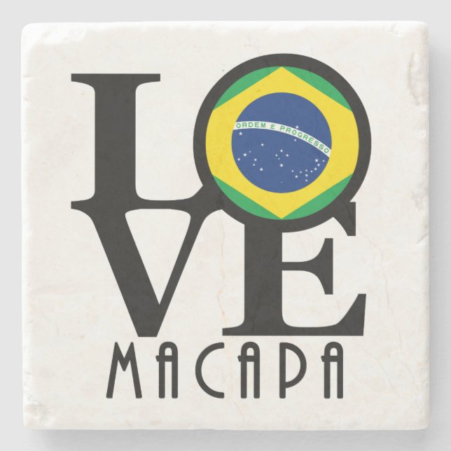 Porta-copo De Pedra LOVE Macapa (Frente)