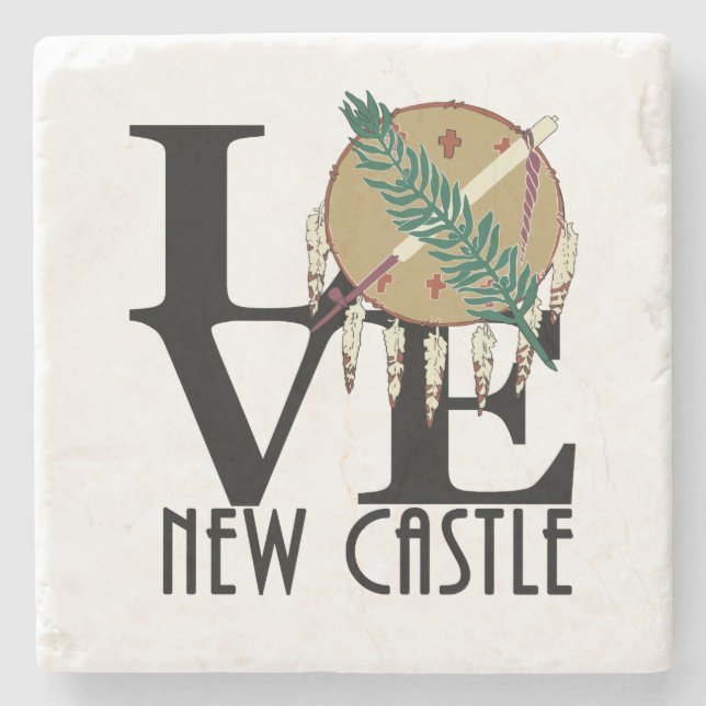 Porta-copo De Pedra LOVE New Castle Oklahoma (Frente)