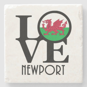 Porta-copo De Pedra LOVE Newport Wales
