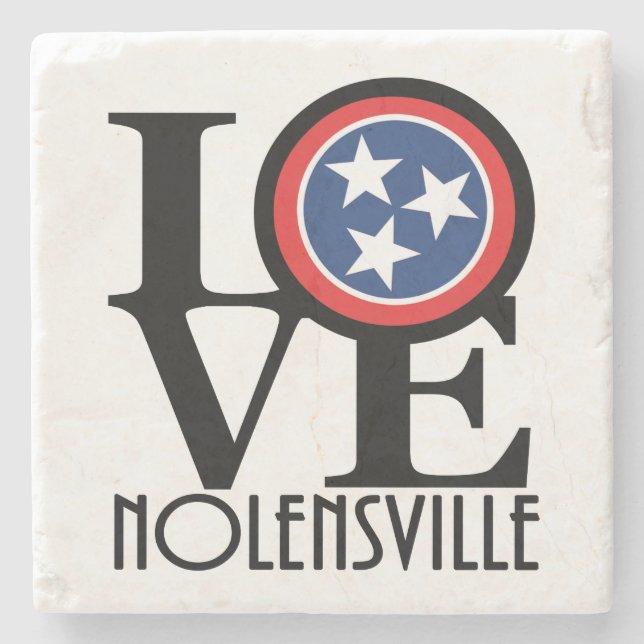 Porta-copo De Pedra LOVE Nolensville Tennessee (Frente)