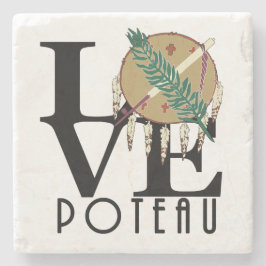 Porta-copo De Pedra LOVE Poteau Oklahoma