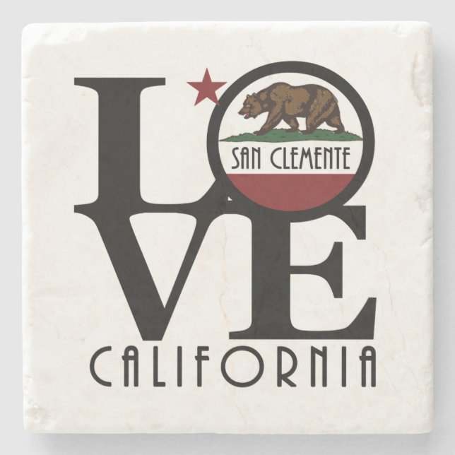 Porta-copo De Pedra LOVE San Clemente California (Frente)