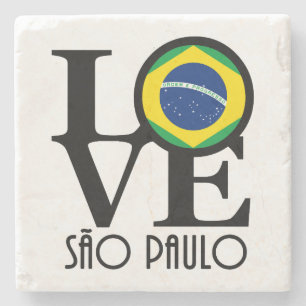 Porta-copo De Pedra LOVE São Paulo