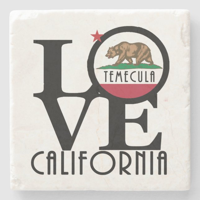 Porta-copo De Pedra LOVE Temecula California (Frente)