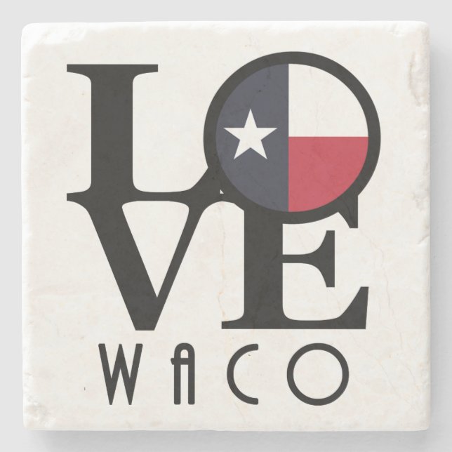 Porta-copo De Pedra LOVE Waco Texas (Frente)