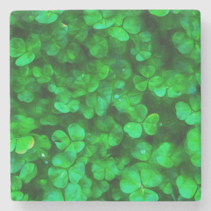 Porta-copo De Pedra Lucky Celtic Irish Green Shamrocks