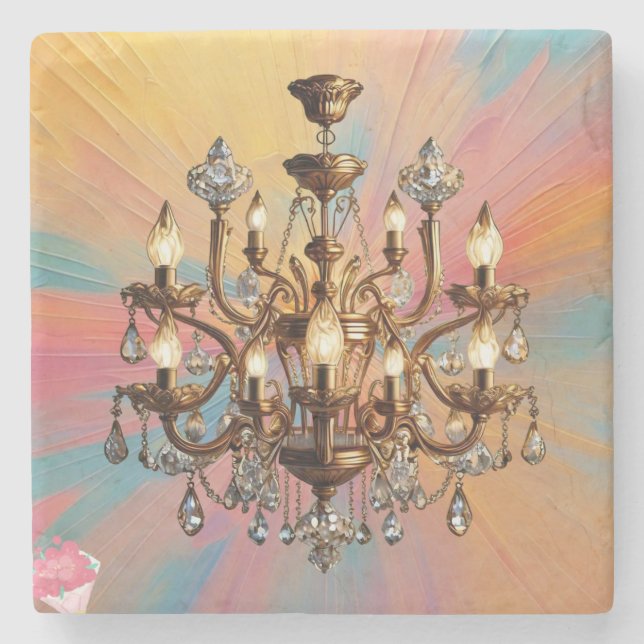 Porta-copo De Pedra "Luxo brilhante" (Frente)