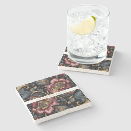 Porta-copo De Pedra Luxury Indian Floral Vintage Royal