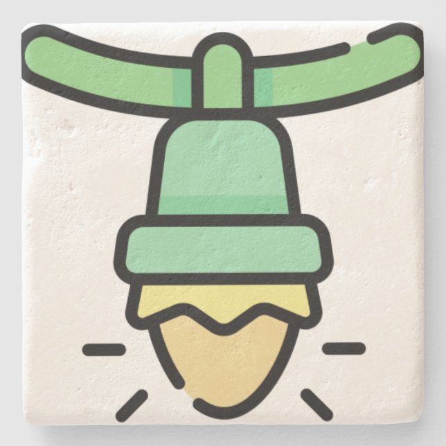 Porta-copo De Pedra luz de natal (Frente)