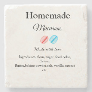 Porta-copo De Pedra Macarons caseiros adicionar ingredientes feitos co