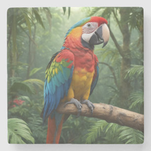 Porta-copo De Pedra Macaw Parrot