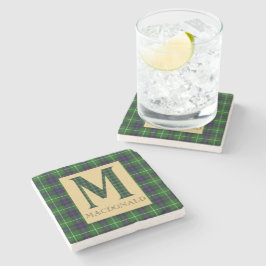 Porta-copo De Pedra MacDonald Tartan Monograma M