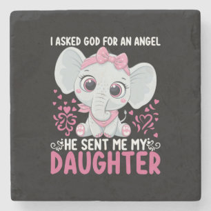 Porta-copo De Pedra Mãe Arte Ele Me Enviou Filha Elefante