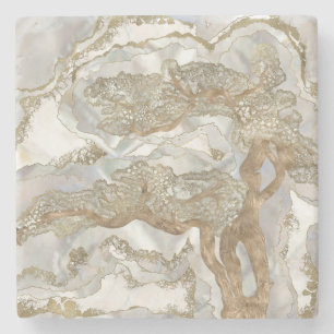 Porta-copo De Pedra Mãe da árvore de Ouro de pérolas