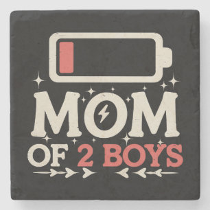 Porta-copo De Pedra Mãe de 2 Meninos Bateria Baixa Funny Dia das Mães