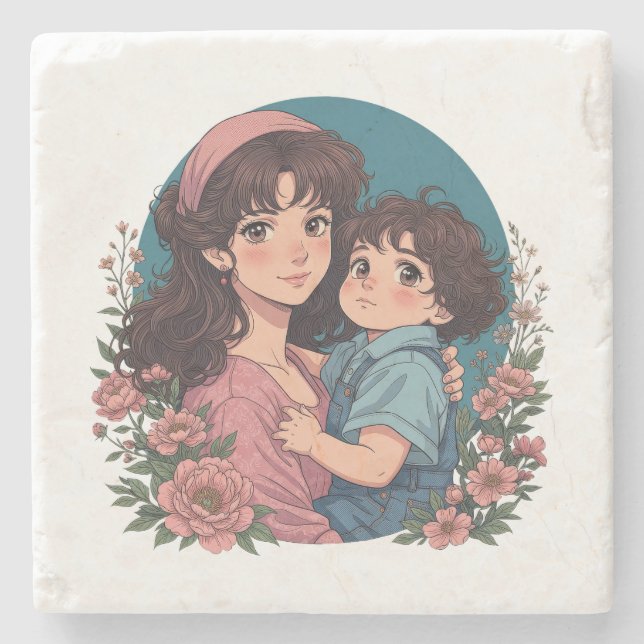 Porta-copo De Pedra mãe&filho  (Frente)