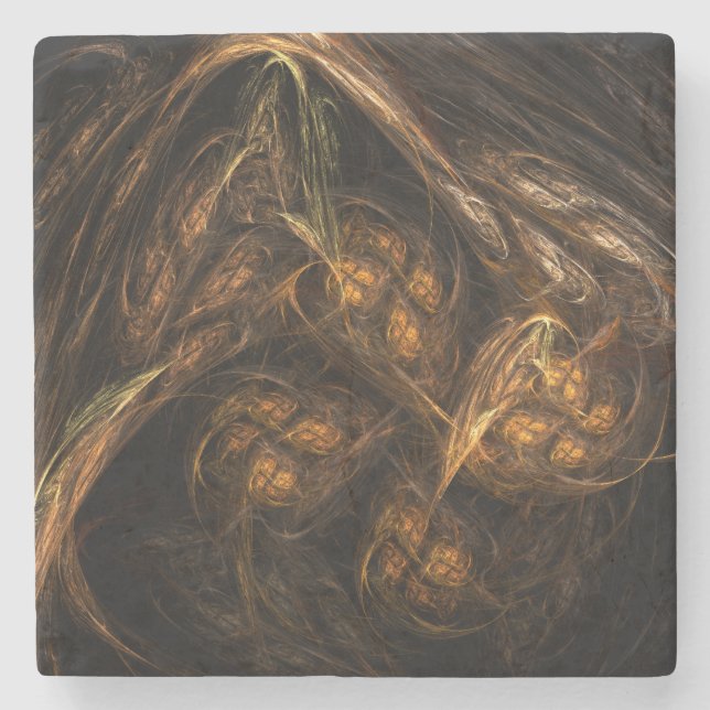 Porta-copo De Pedra Mãe Terra Abstrato de Arte (Frente)