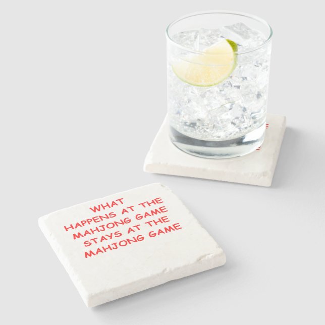 Porta-copo De Pedra mahjong (Lateral)