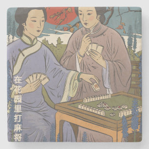 Porta-copo De Pedra Mahjong
