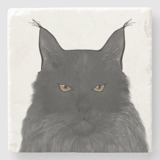 Porta-copo De Pedra Maine Coon Stone Porta copos (Frente)