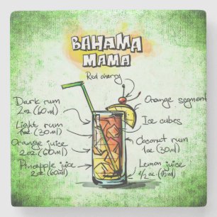 Porta-copo De Pedra Mama Beber Receita de Bahama