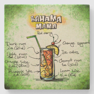 Porta-copo De Pedra Mama Beber Receita de Bahama