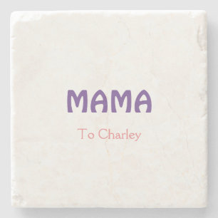 Porta-copo De Pedra Mama feliz mães retro roxo adicionar nome texto vi
