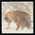 Porta-copo De Pedra Mamãe e Baby Tiger<br><div class="desc">Mãe e Tigre Bebê na Neve São cinco horas em algum lugar; mexa um pouco de magia e sirva suas bebidas em portas copos de pedra na moda. O seu design, monograma ou texto vai ficar incrível e você ainda pode escolher entre 4 tipos de pedra! Com acabamento protetor de...</div>