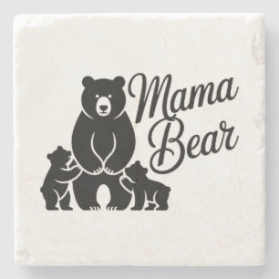 Porta-copo De Pedra Mamãe Urso com Filhotes Família Urso Fofa