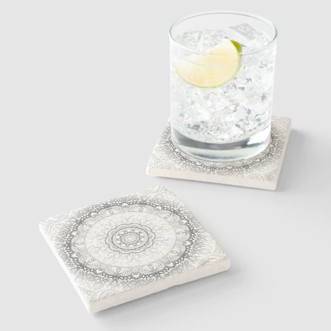 Porta-copo De Pedra Mandala (Lateral)