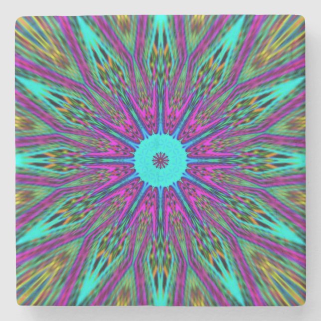 Porta-copo De Pedra Mandala única (Frente)