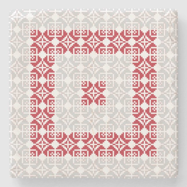 Porta-copo De Pedra Manhã da Letónia - Padrão geométrico I do SUN (Frente)