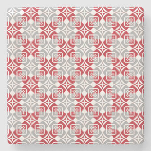 Porta-copo De Pedra Manhã da Letónia - Padrão geométrico III do SU