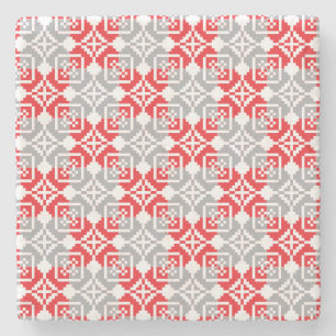 Porta-copo De Pedra Manhã letã - SN - padrão geométrico VI