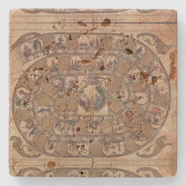 Porta-copo De Pedra Mansion of Happiness - old game (Frente)