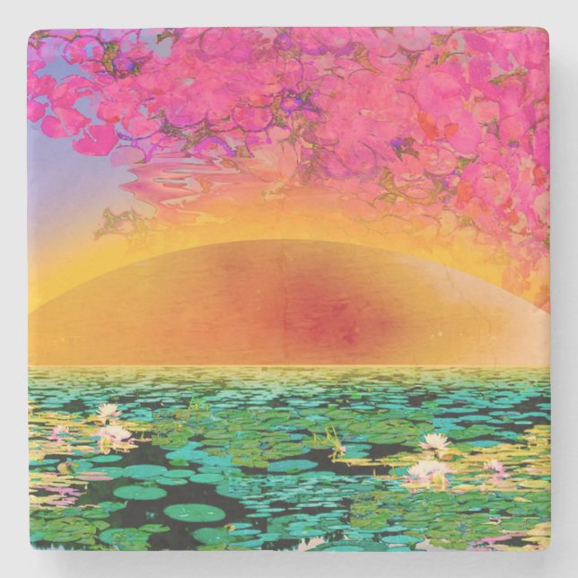 PORTA-COPO DE PEDRA MANTO RELIGIOSO AO PÔR DO SOL (Frente)