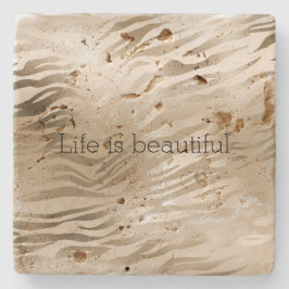 Porta-copo De Pedra Mão de Impressão Zebra Dourada