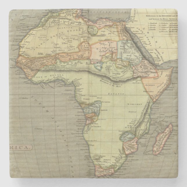 Porta-copo De Pedra Mapa antigo antigo inspirado (Frente)