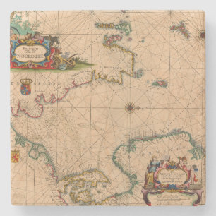 Porta-copo De Pedra Mapa antigo antigo inspirado (1)